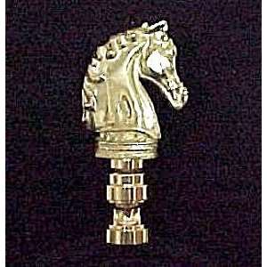 Horse Head Knight Brass Lamp Finial Polished Lacquered