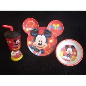    Disneys Mickey Mouse Bowl, Cup & Ear Shaped Plate Set Baby