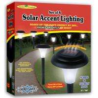 Set of 8 Solar Accent Lighting Garden Pathway Lights 017874002979 