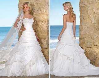 Gorgeous Strapless White/Ivory Cheap Wedding Dress Bridal Gown New 