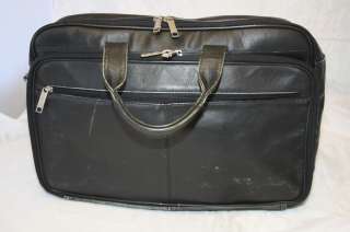 HERITAGE INDIA MADE LEATHER BLACK BUSINESS ORGANIZER BRIEFCASE SATCHEL 