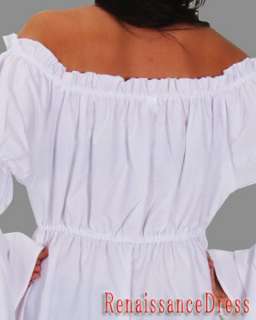 Long Sleeves Medieval Renaissance Gown White Chemise  