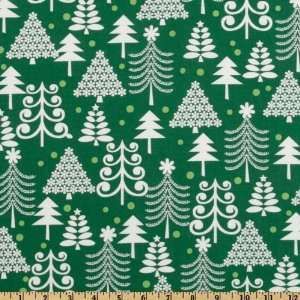   Christmas Holiday Trees Green Fabric By The Yard Arts, Crafts