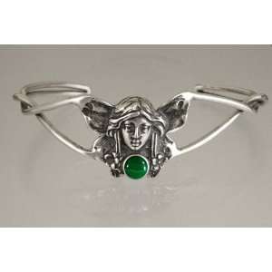   Bracelet Accented with a Genuine Malachite The Silver Dragon Jewelry
