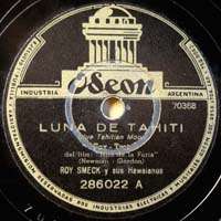 ROY SMECK Odeon 286022 Blue Tahitian Moon 78 RPM  