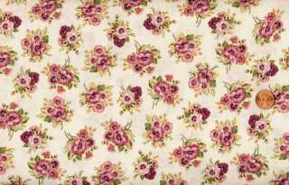 PRETTY IN PINK SMALL SPRING PANSIES QUILT FABRIC  