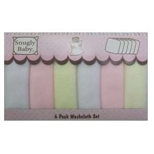  Snugly Baby 6 Pack Baby Washcloth Set PINK Baby
