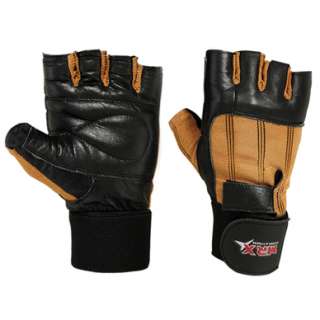 WEIGHT LIFTING GLOVES DOUBLE VELCRO ELASTICATED STRAPS  