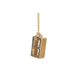  Cinder Block Necklace, Gold