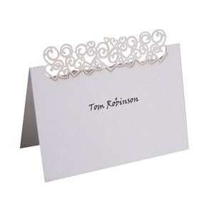  Set of 10 Heart Swirls Place Cards 