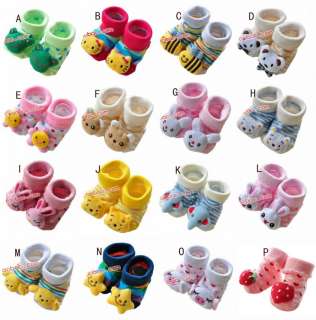 Cartoon Stereo baby/girl booties Socks Prevent Slippery  