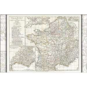  1794 Map of Gaul France during Roman Times   24x36 