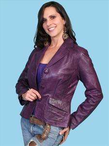 Scully Womens Berry Soft Leather Jacket Blazer L983  