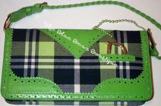 Christian Dior DTrick Tartan Green Plaid Bag Purse  