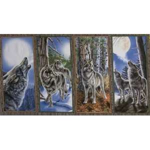  Full Moon, Beautiful majestic wolf images on fabric, by 