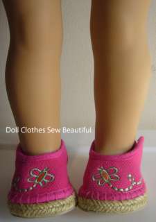 DOLL CLOTHES fits American Girl Pink Espadrilles Shoes  