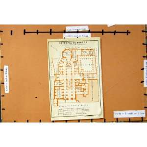    Map 1913 Plan Catedral De Burgos Spain Claustro