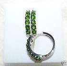   TCW RUSSIAN Chrome Diopside DOUBLE ROW HOOP EARRINGS STERLING SILVER