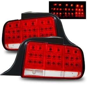  05 09 Ford Mustang Red/Clear LED Tail Lights Automotive