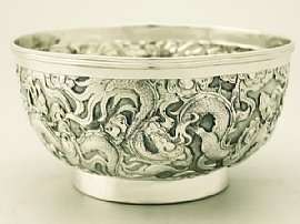 Chinese Export Silver Bowl   Antique  