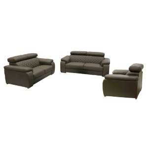   Pc Sofa, Loveseat, Chair Brown Click Clack Headrests