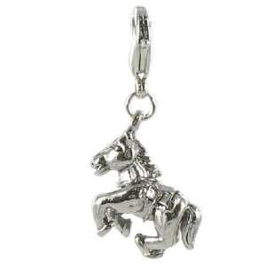   Quiges Charms Silver Plated Horse Clip on Charm [Jewellery] Jewelry