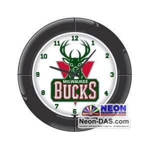  Milwaukee Bucks Neon Clock