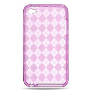  Ipod Touch 4 Crystal Skin Case Hot Pink Checker 