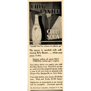  1932 Ad Red Raven Billy Baxter Club Soda Carbonated 