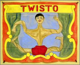   Vintage TWISTO Sideshow Banner, Freakshow, Carnival, Circus 7x6 Canvas