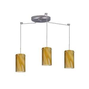 Besa Lighting 3BC 4404HN SN Honey Stilo 7 Three Light Incandescent 