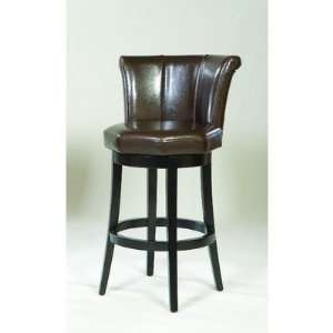 Armen Living CMBS01SWBABR Crown Leather Swivel Barstool in Brown Size 