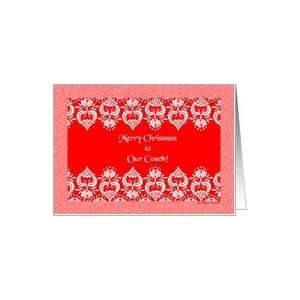  coach, white lace, red christmas Card Health & Personal 