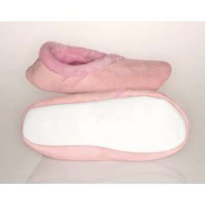  Womens Slippers Fur Lined Pink Suede   Large (9 10 