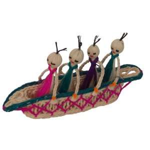   Dolls in Boat Assorted Natural Fiber Sisal Like Jute