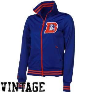   Denver Broncos Ladies Royal Blue Vintage Track Jacket Sports