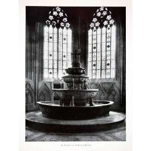 1956 Print Heiligenkreuz Fountain Pavilion Sinter Cistercian Abbey 