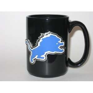  DETROIT LIONS 15 oz. Ceramic COFFEE MUG with Pewter Team 