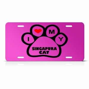 Singapura Cats Pink Novelty Animal Metal License Plate Wall Sign Tag