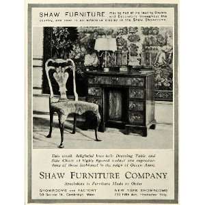  1931 Ad Shaw Furniture Queen Anne Walnut Knee Hole 