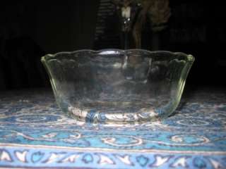   custard set 6 5oz custard cups CRYSTAL clear SCALLOPED EDGE #422 +bowl