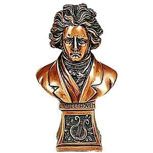  Small Beethoven Bust Statue   Copper Finish