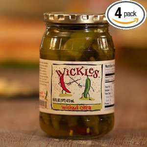 Sims Foods, Inc Wicked Okra, 16 Ounce (Pack of 4)  Grocery 