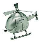 HELICOPTER Pewter Money Box (free Engraving) Christening Birthday 