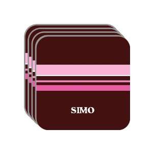 Personal Name Gift   SIMO Set of 4 Mini Mousepad Coasters (pink 