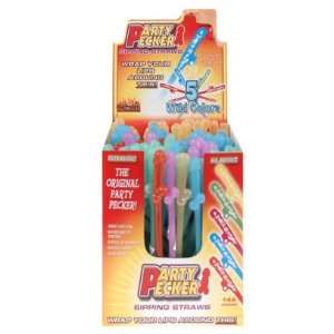  Party Pecker Straws, Assorted Colors Display (144) Health 