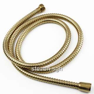 Polished Brass Braided Flexible Shower Hose 1.5M G1/2  