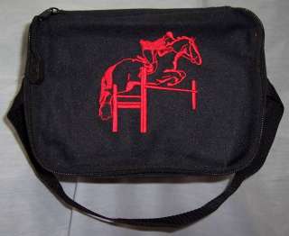 Personalized Jumper Jumping Horse cooler lunch box black red NEW 