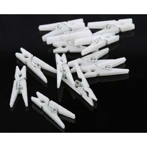 144 White Hard Plastic Tiny 1 Spring Clothespins for Showers Favors 