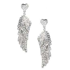  Elizabeth Jadore Silver Majestic Wing Earrings Jewelry